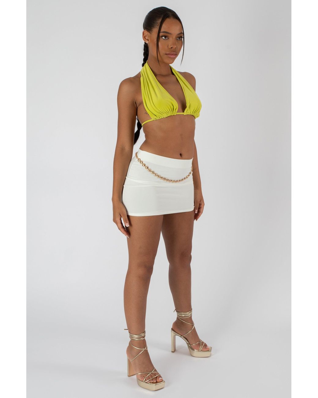 Public Desire Slinky Micro Mini Skirt White | Lyst