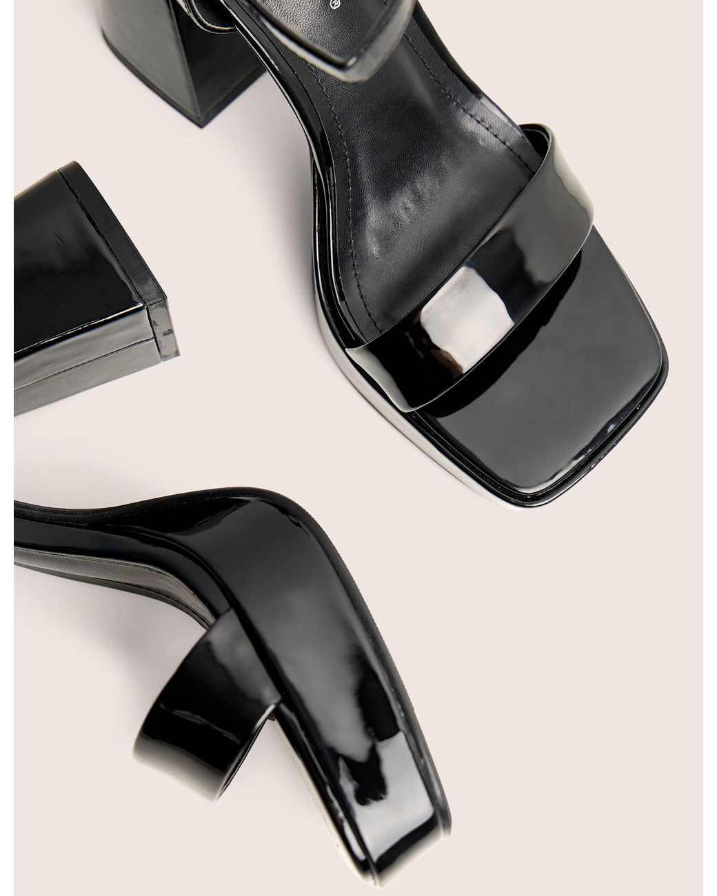 Public Desire Figure Black Platform Patent High Heel
