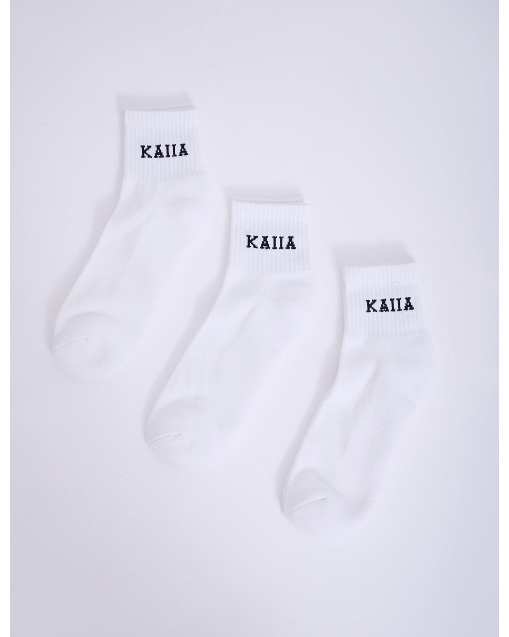 Public Desire Blue Pack Of Three Kaiia Logo Socks White & Black