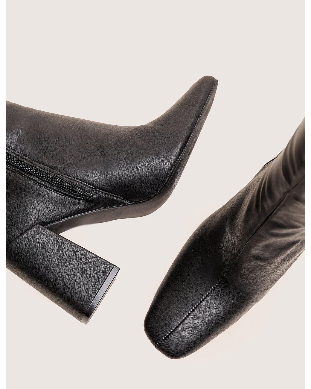 Public Desire Apology Black Pu Knee High Block Heel Boots