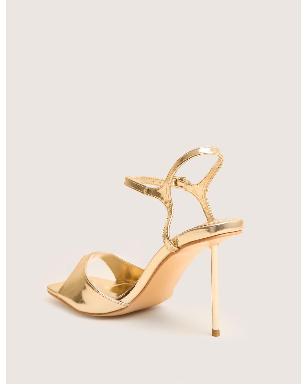 Public Desire Natural Vain Gold Mirror Pu Barley There Pencil Stiletto High Heels
