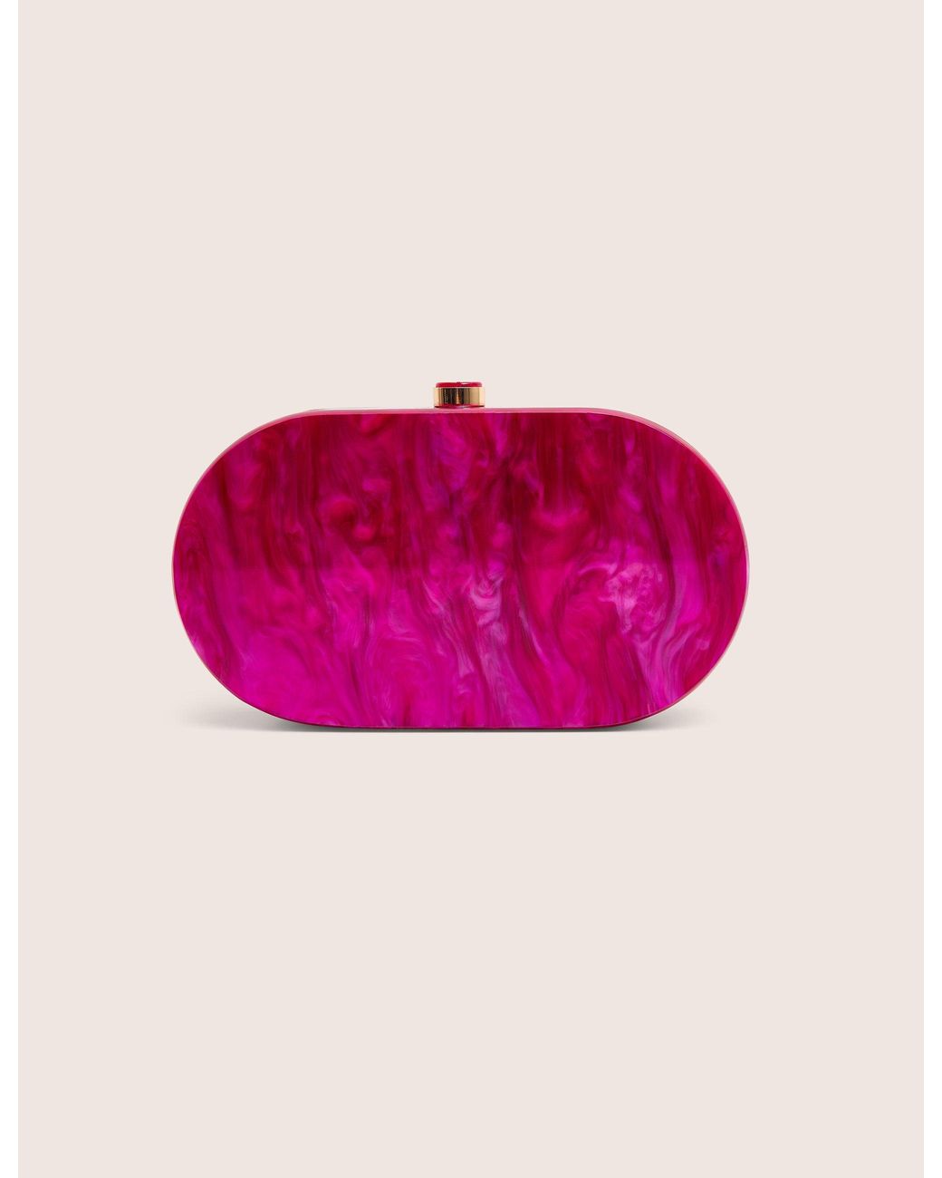 Public Desire Pink The Cleo Marble Resin Oval Clutch Bag