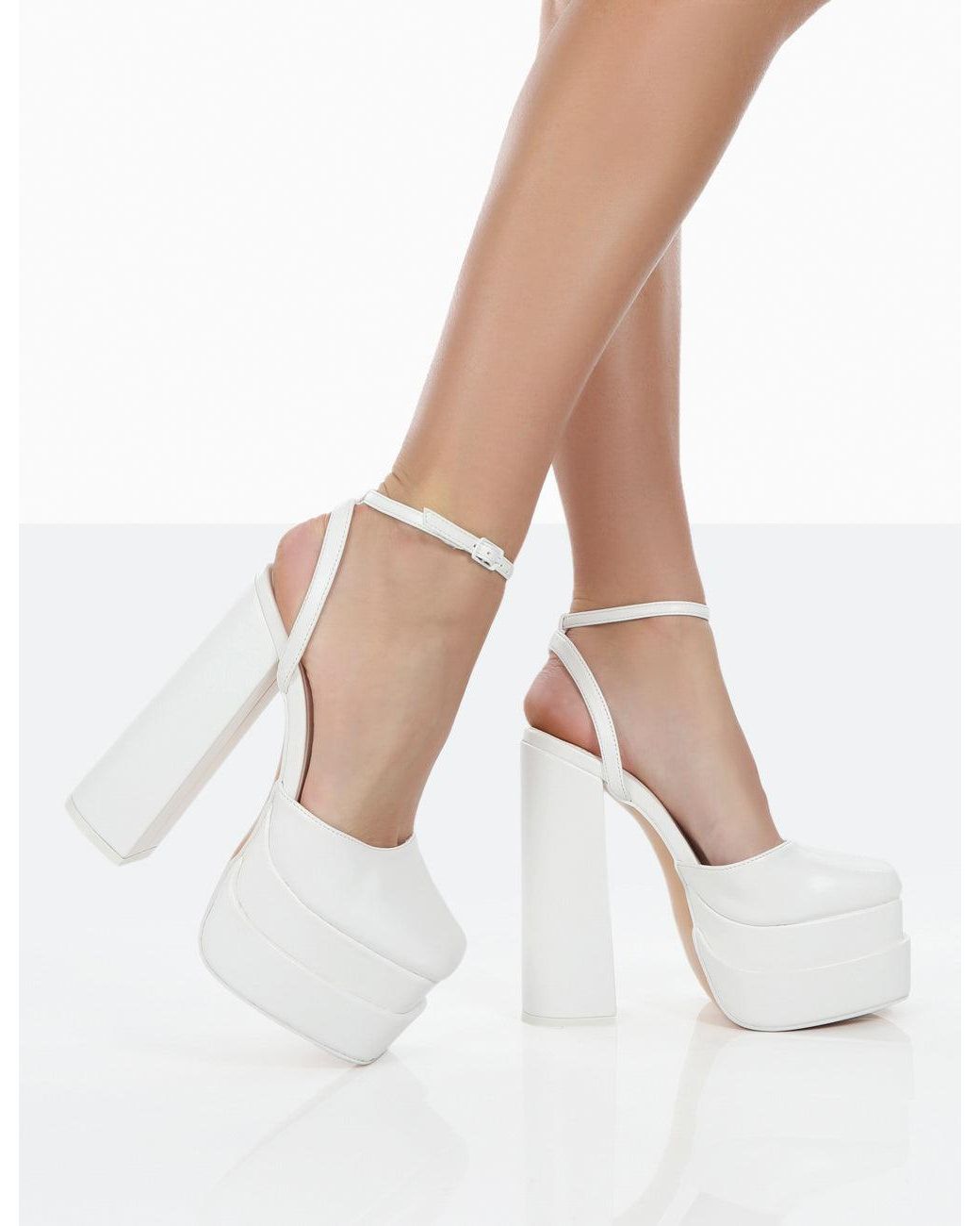 Shoetopia Chunky Platform White High Heels For Women & Girls: Buy Shoetopia Chunky  Platform White High Heels For Women & Girls Online at Best Price in India |  Nykaa