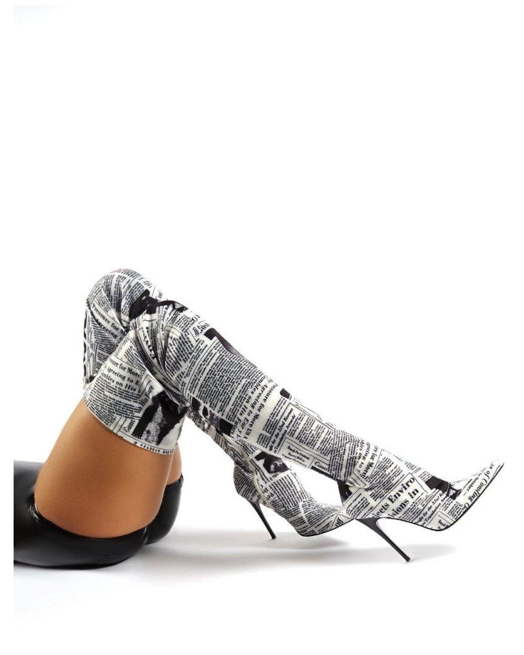 Newspaper print shop heels