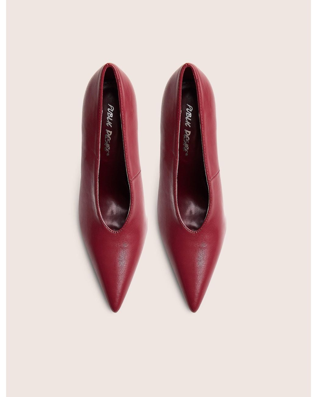 Public Desire Pink Glossy Burgundy Court High Heels