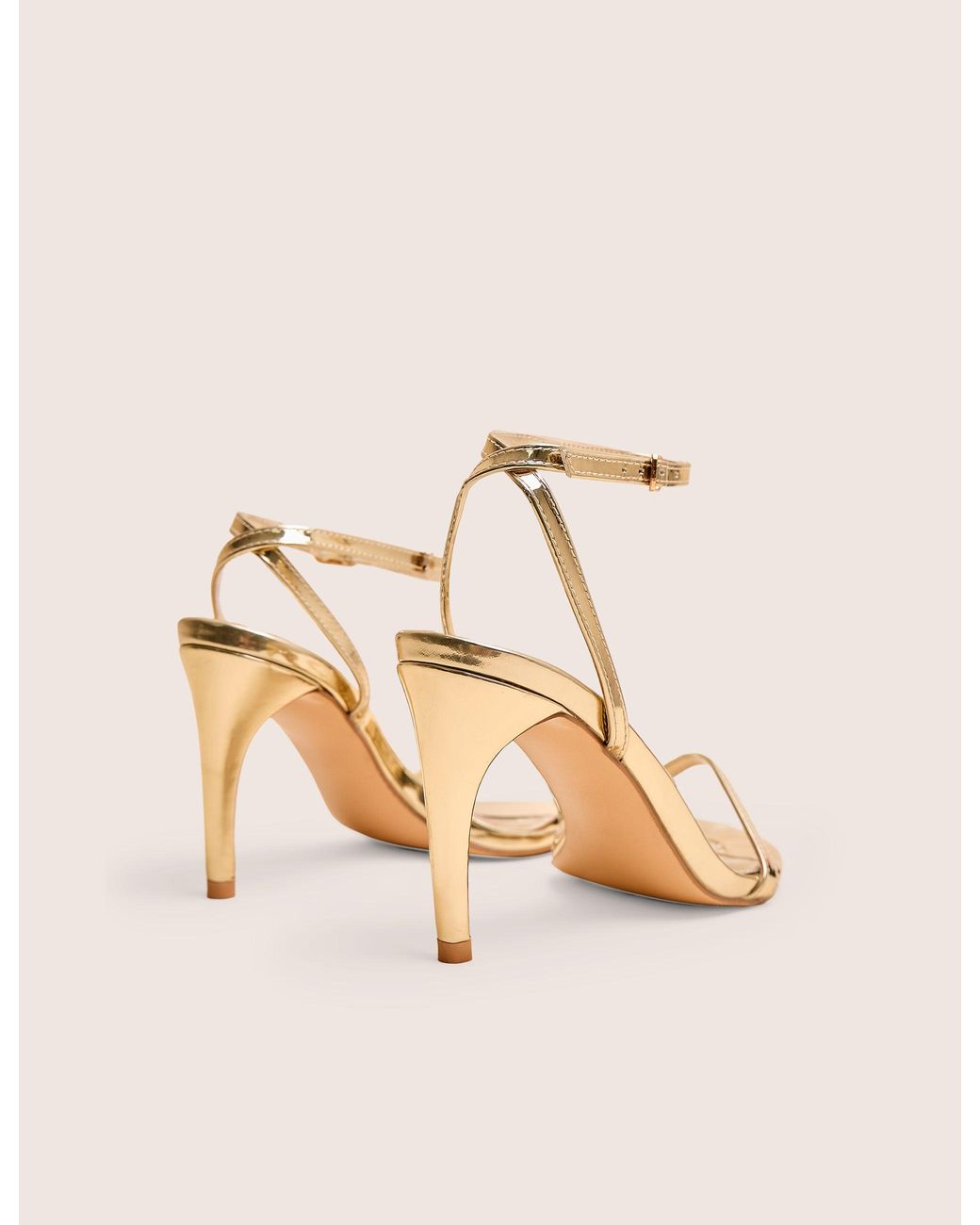 Public Desire Natural Selene Gold Curved Heels Barely There