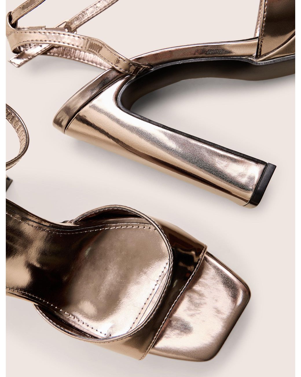 Public Desire Natural Resist Pewter Metallic Peep Toe Barley There Platform Heels