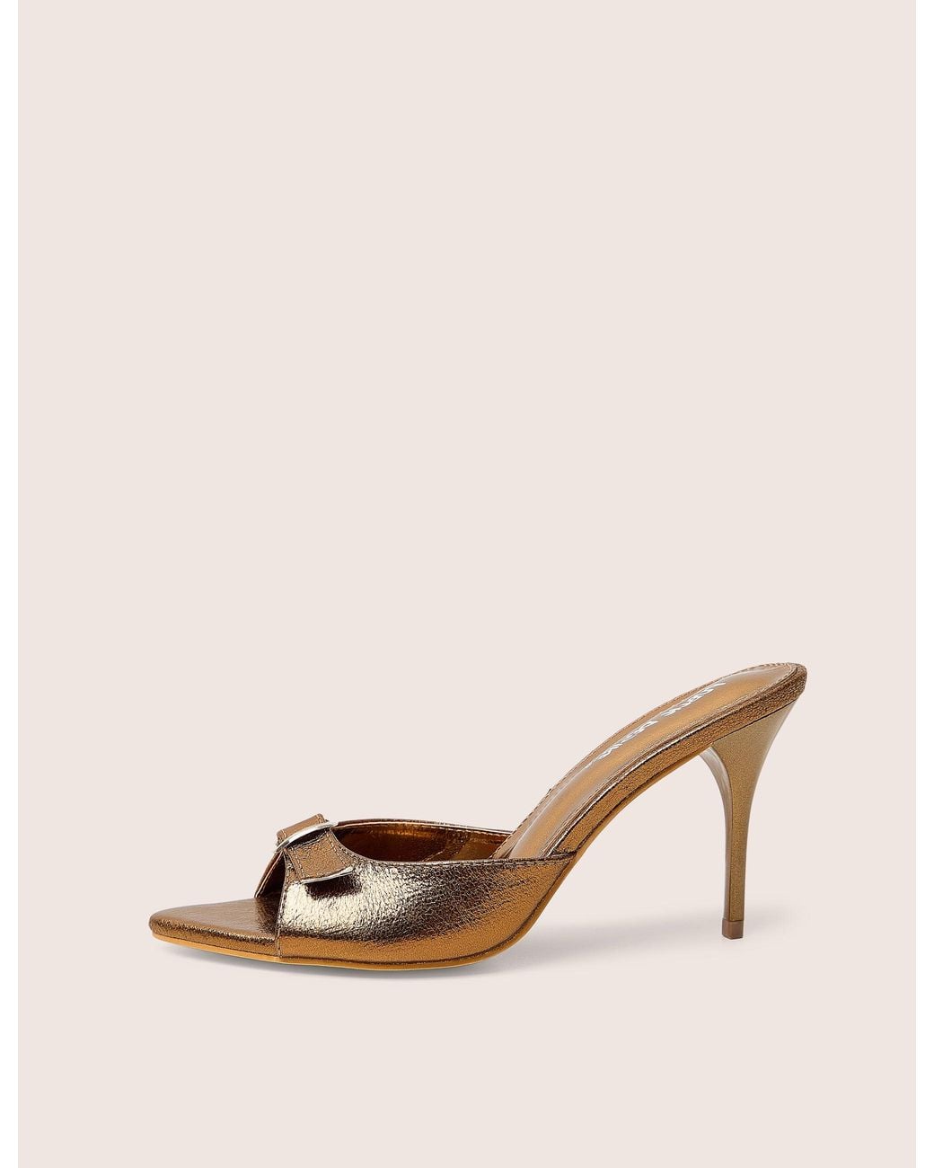 Public Desire Natural Ledi Bronze Metallic Mule High Heel