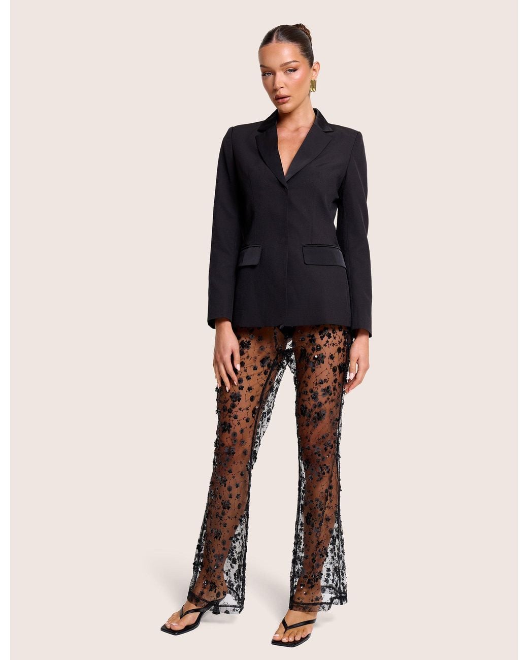 Public Desire Single Breasted Fitted Blazer Black