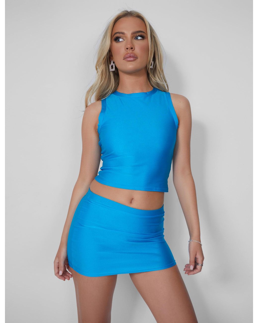 Public Desire Blue Second Skin Sleevess Top Turquoise