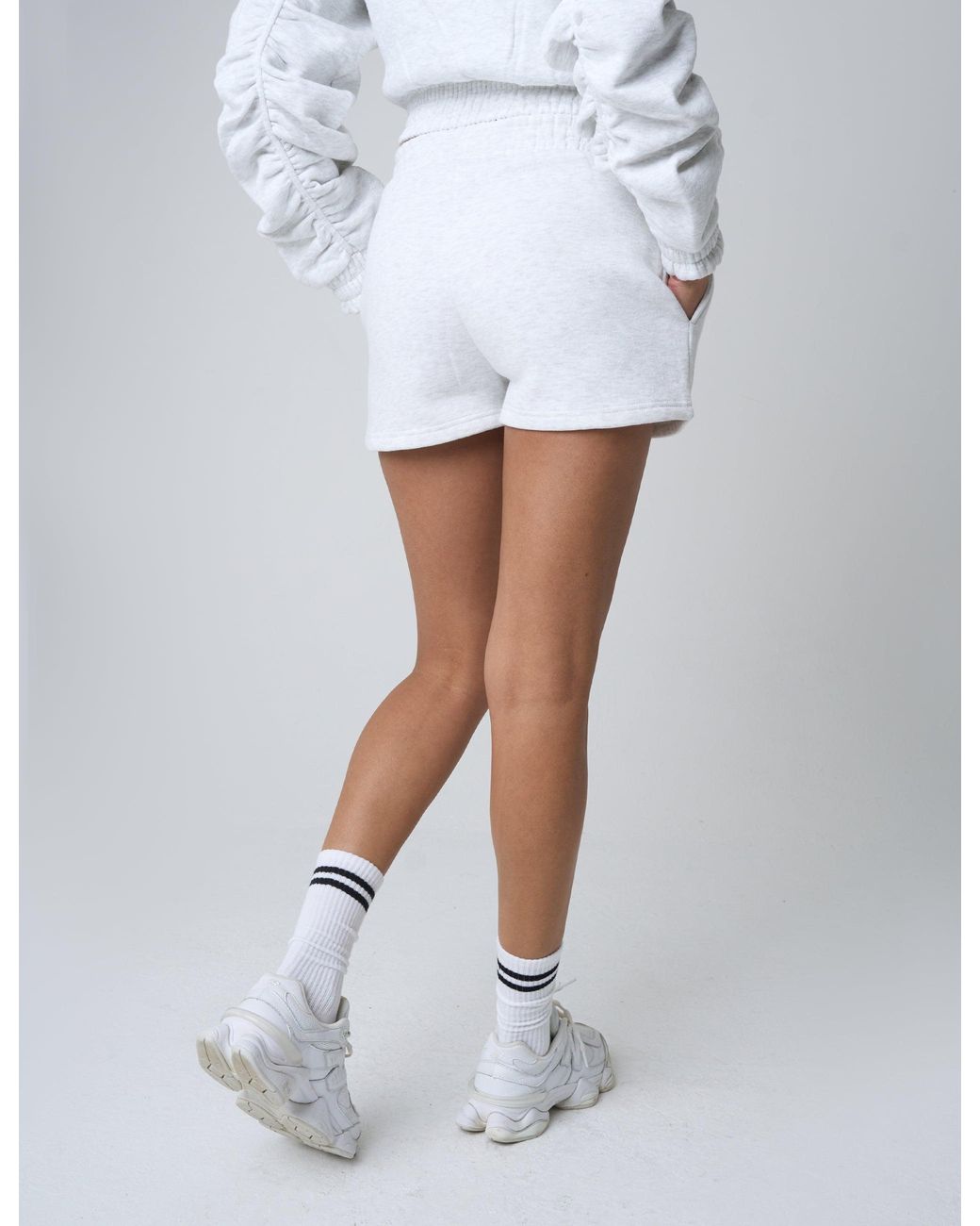 Public Desire Blue Sweat Shorts Grey Marl