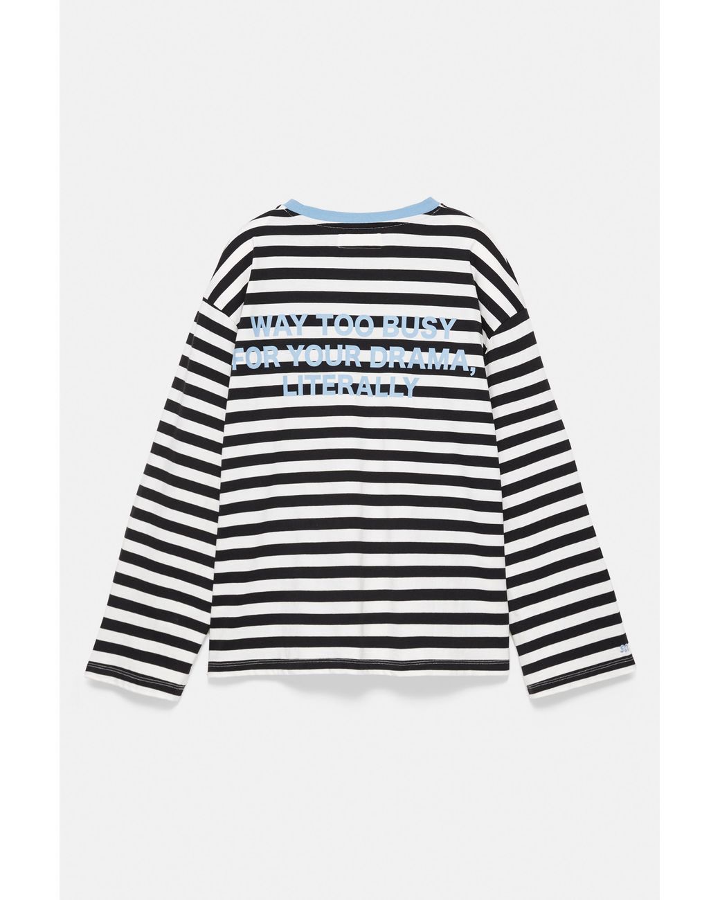 Pull&Bear Gray Striped Long Sleeve T-Shirt