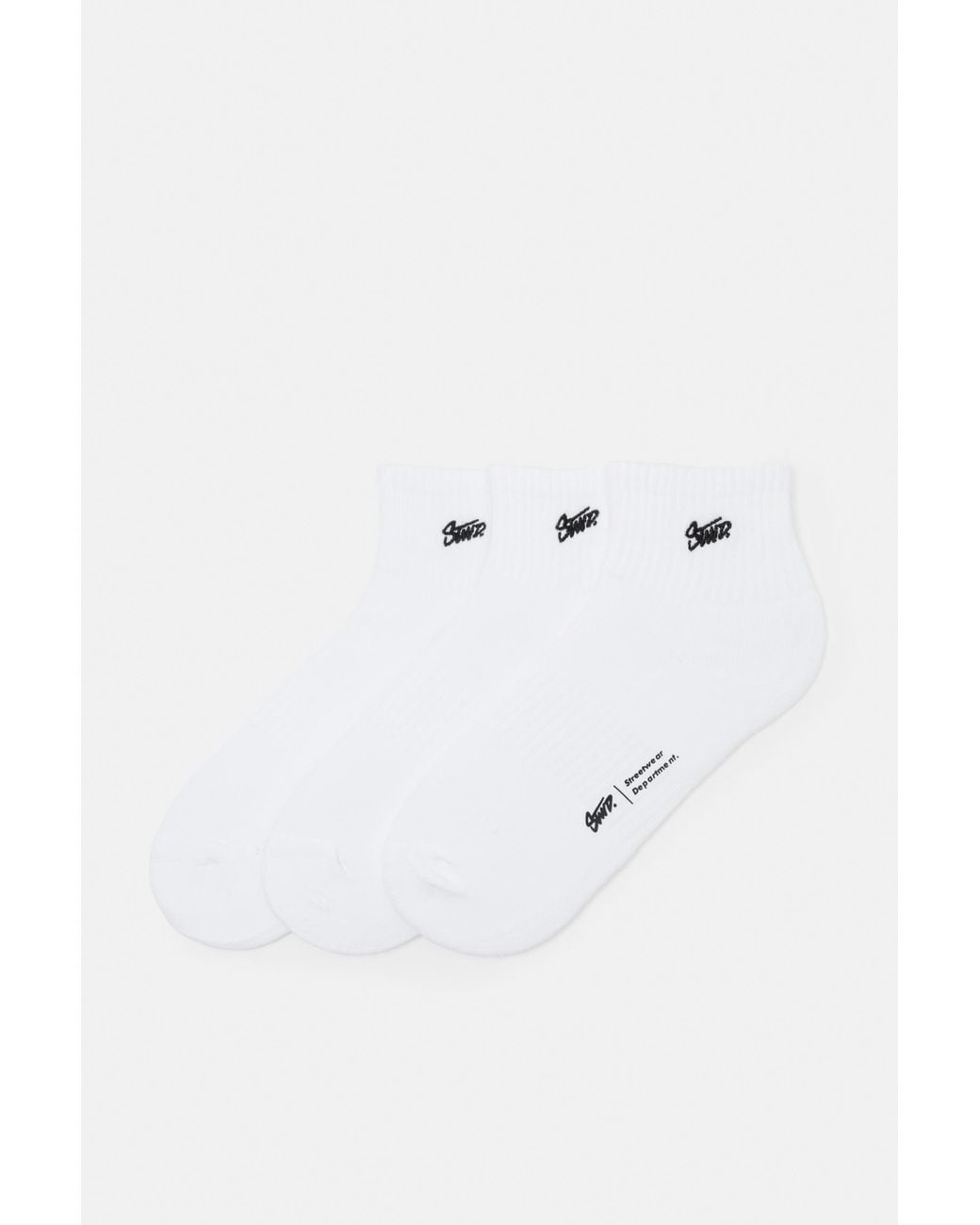 Pull&Bear White Pack Of 3 Pairs Of Stwd Socks for men