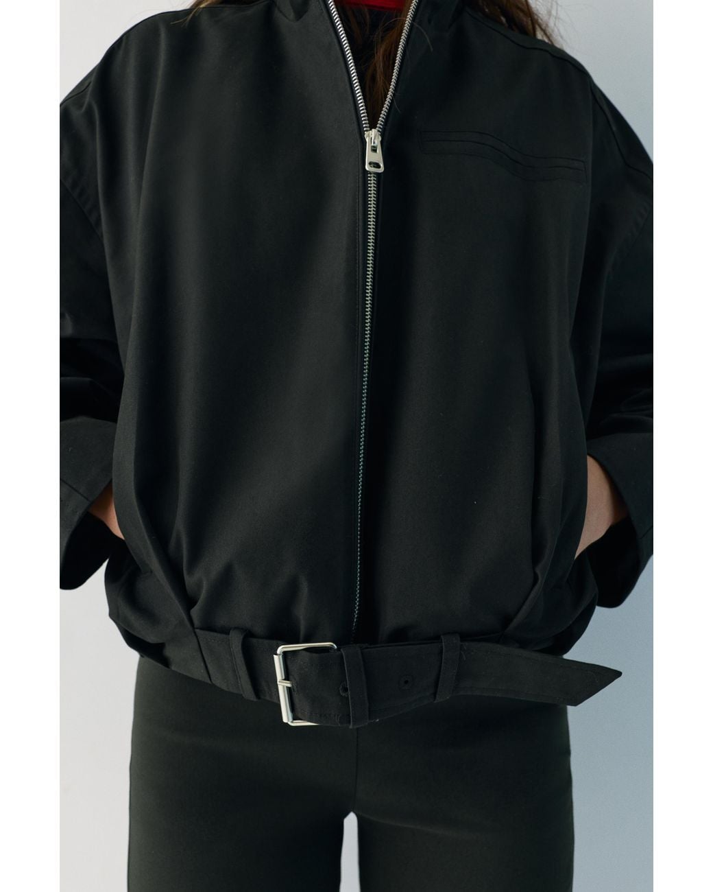 Pull&Bear Black Balloon Bomber Jacket