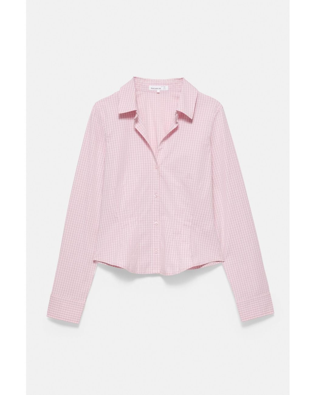 Pull&Bear Pink Fitted Wide-Cuff Shirt