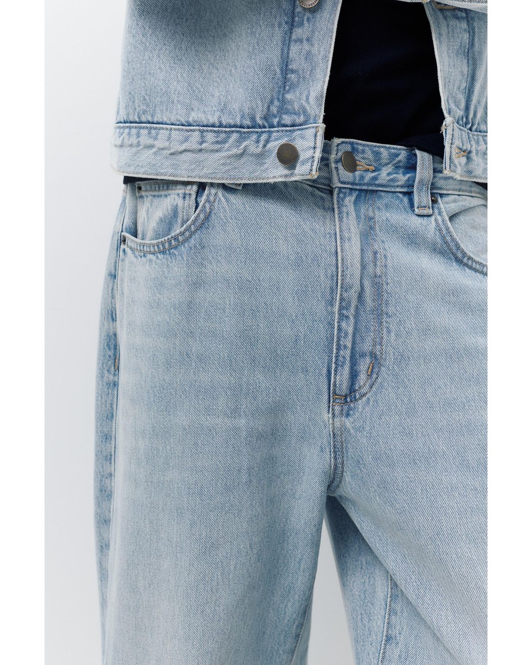 Pull&Bear Blue Baggy Jeans for men