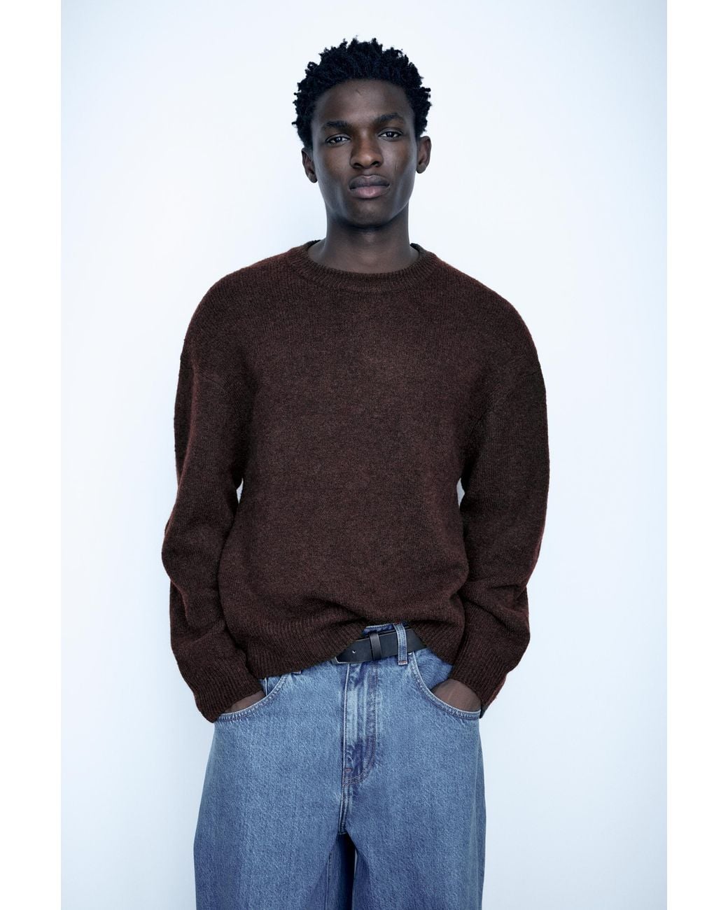 Pull Basique Col Rond Pull&Bear pour homme en coloris Brown