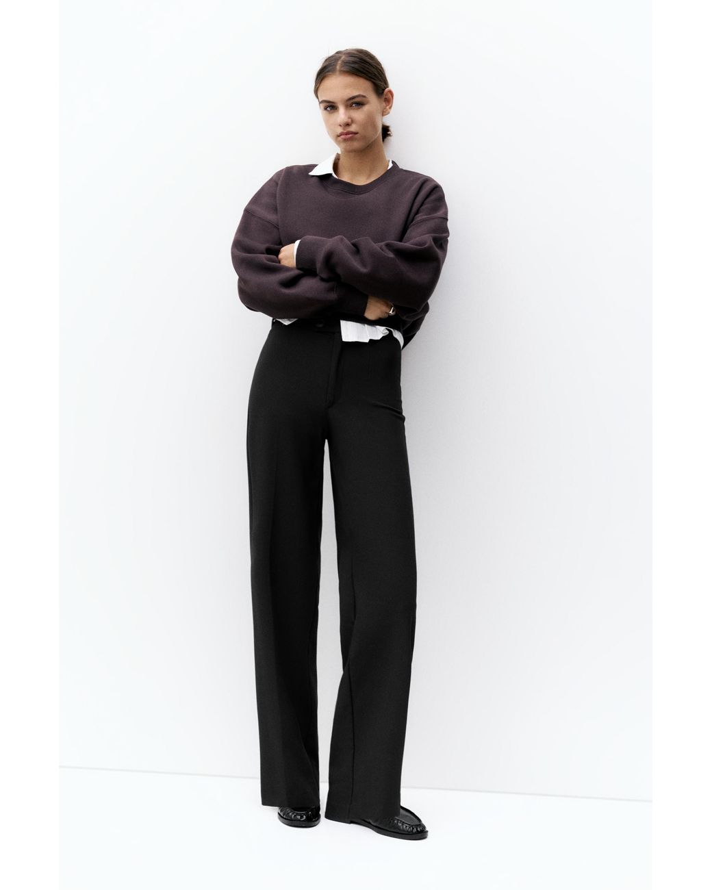 Pull&Bear Blue Darted Smart Trousers