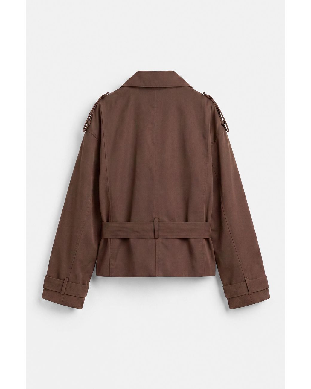 Pull&Bear Brown Short Belted Trench Coat