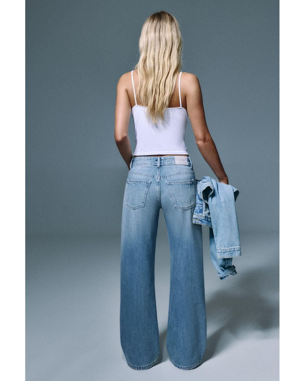 Pull&Bear Blue Low-Rise Straight-Leg Jeans