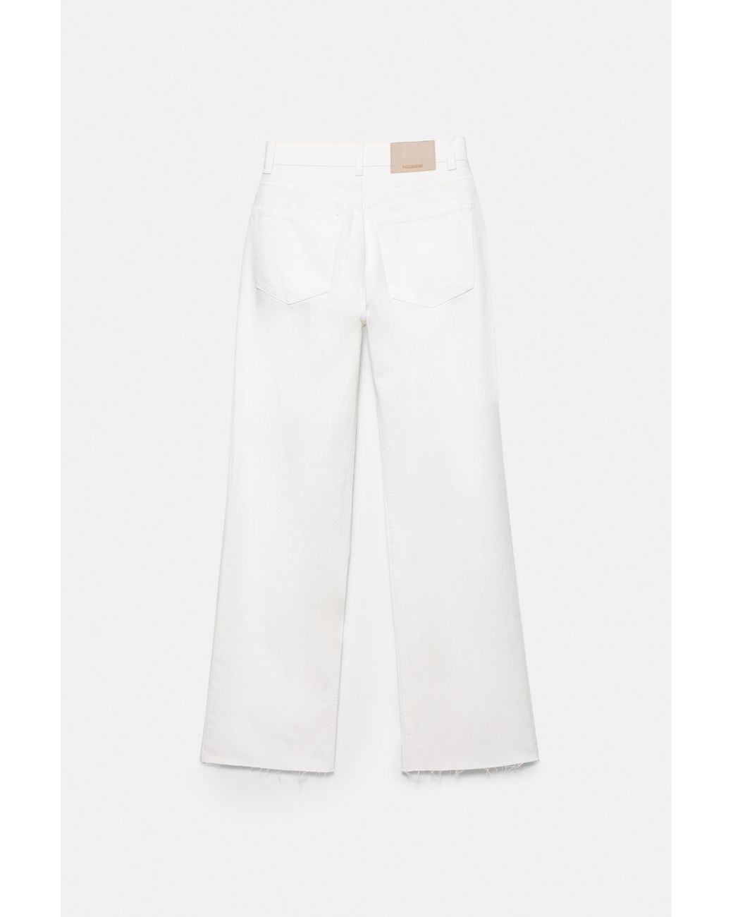 Pull&Bear White High-Waist Wide Straight-Leg Jeans