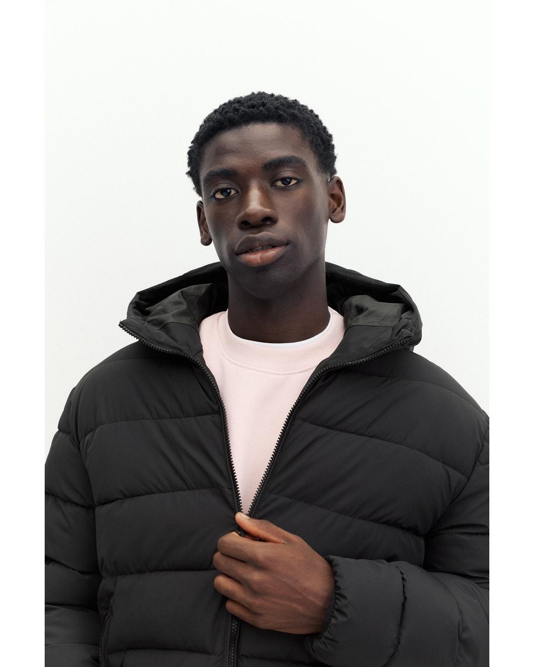 Doudoune À Capuche Pull&Bear pour homme en coloris Black