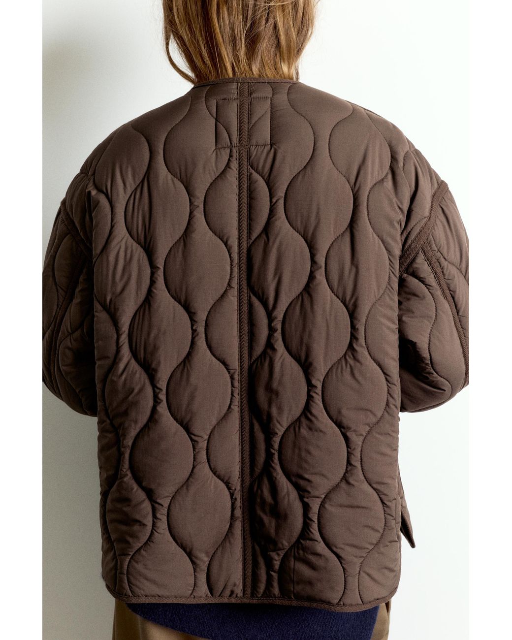 Pull&Bear Blue Puffer Jacket With Pockets
