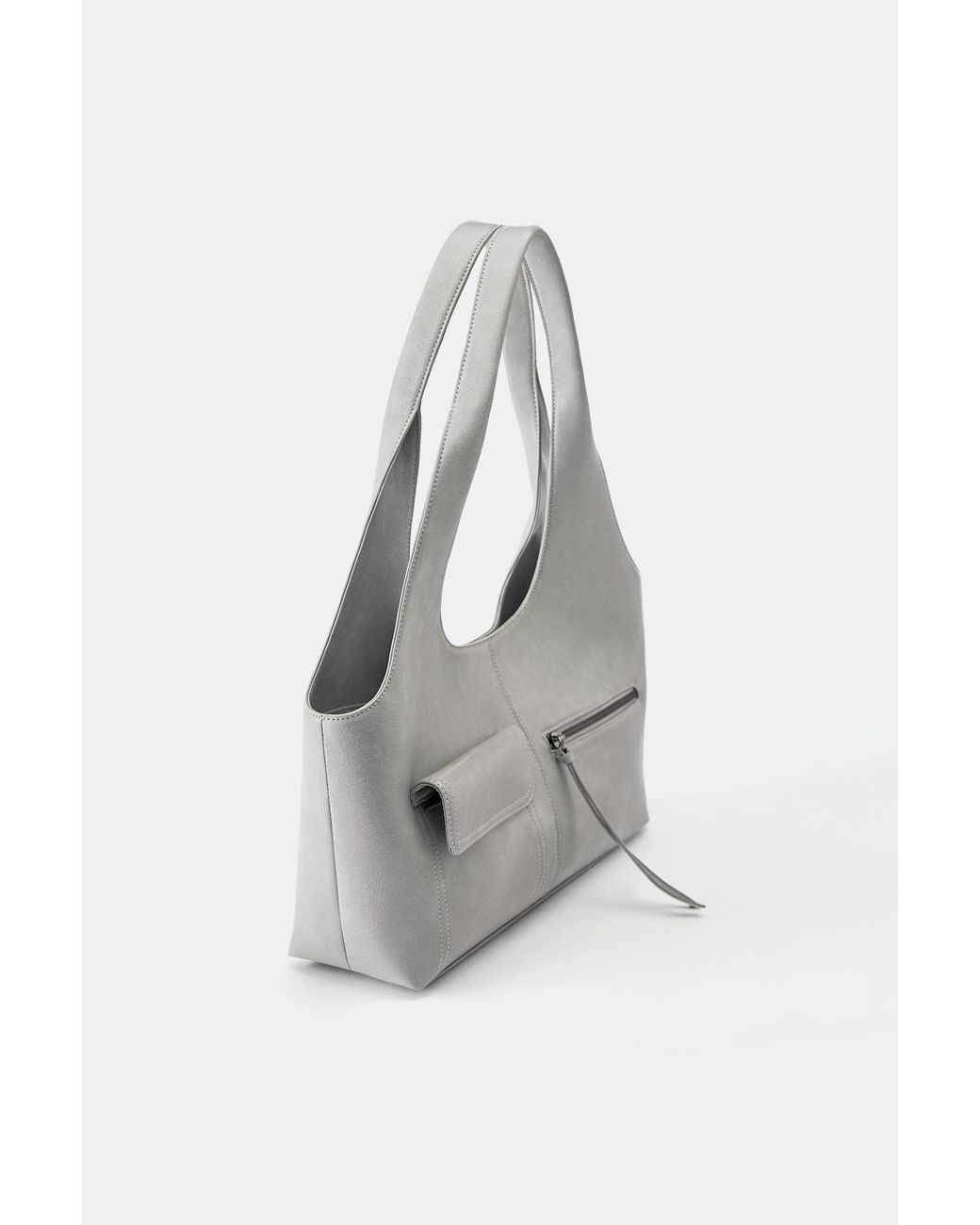 Borsa Shopper Effetto Usato di Pull&Bear in Black
