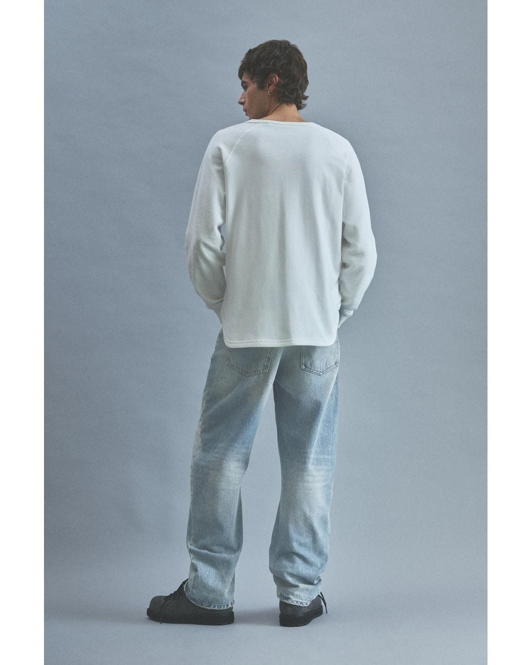Pull&Bear Blue Low-Rise Baggy Jeans for men