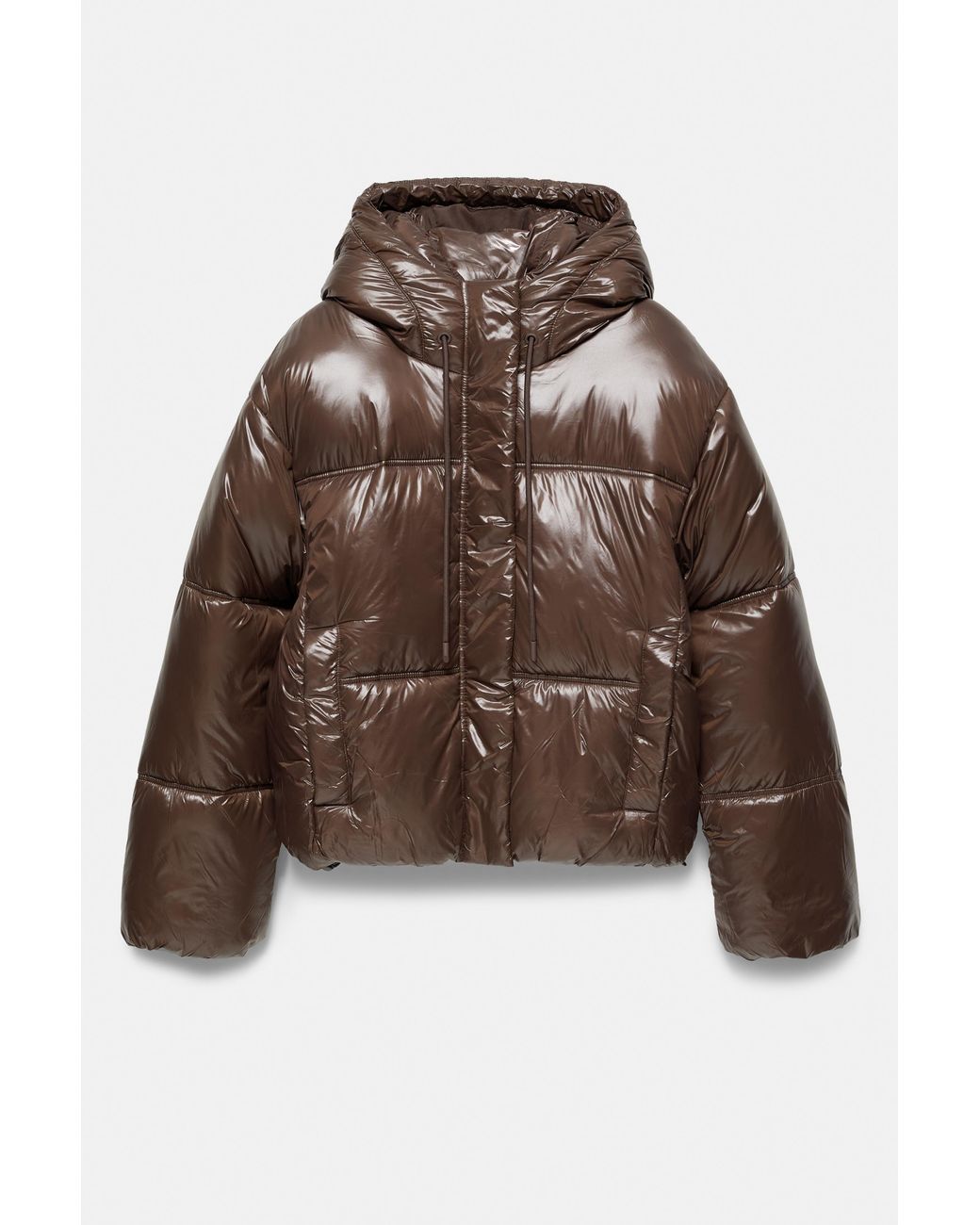 Pull&Bear Gewatteerd Jack Met Capuchon in het Brown
