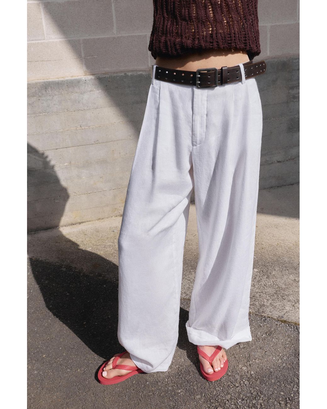 Pull&Bear Platte Sandalen in het Gray