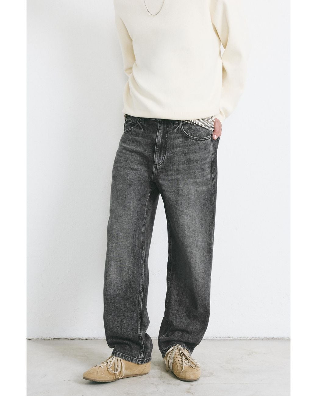 Jean Baggy Pull&Bear pour homme en coloris Gray