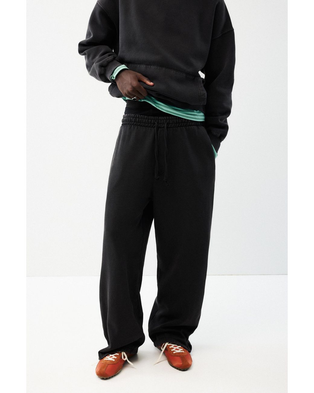 Pull&Bear Black Stwd Jogger Trousers for men