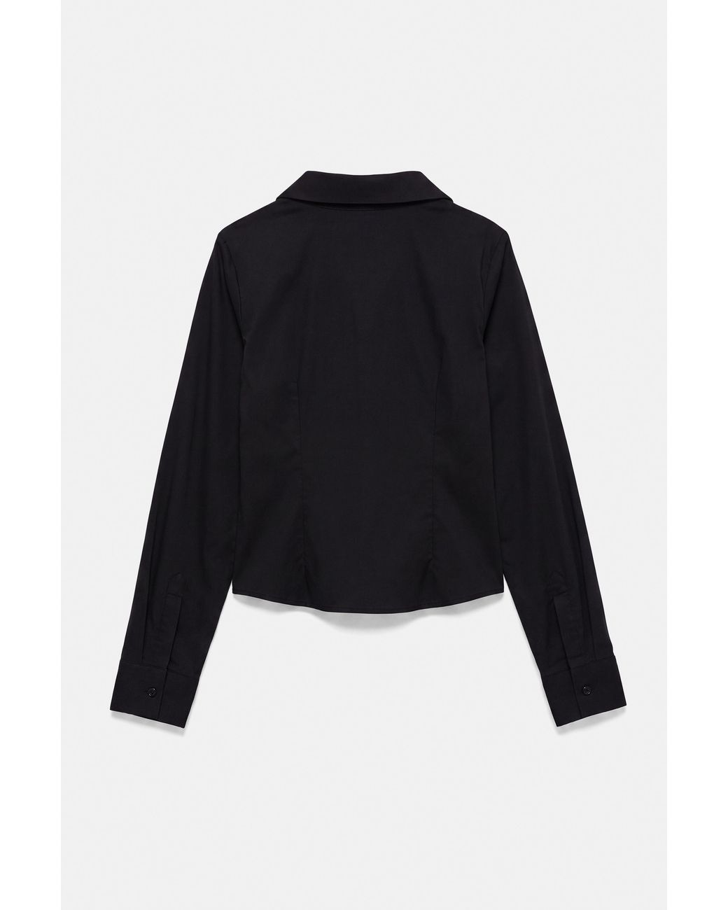 Pull&Bear Black Fitted Wide-Cuff Shirt