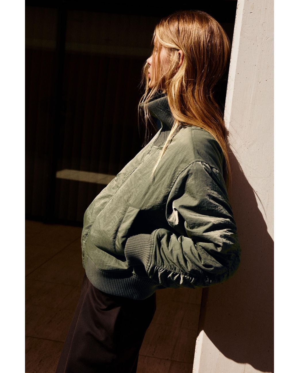 Pull&Bear Multicolor Oversize High-Neck Bomber Jacket