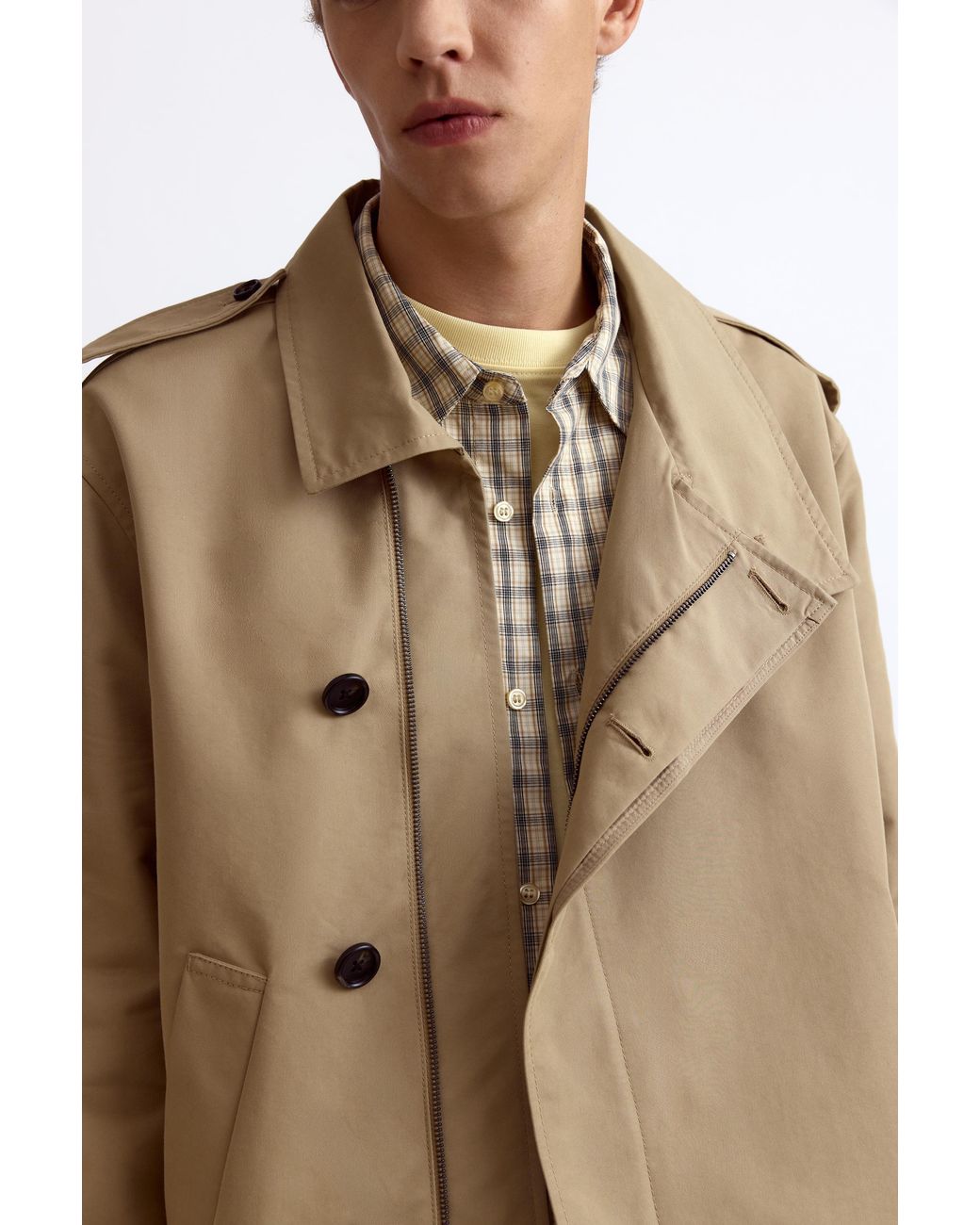 Pull&Bear Korte Gabardine in het Natural voor heren