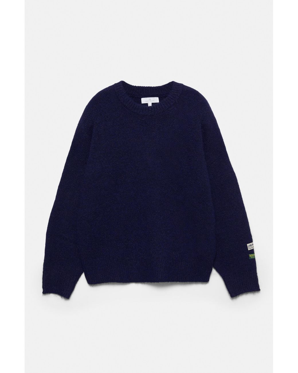 Pull&Bear Blue Basic Round Neck Jumper