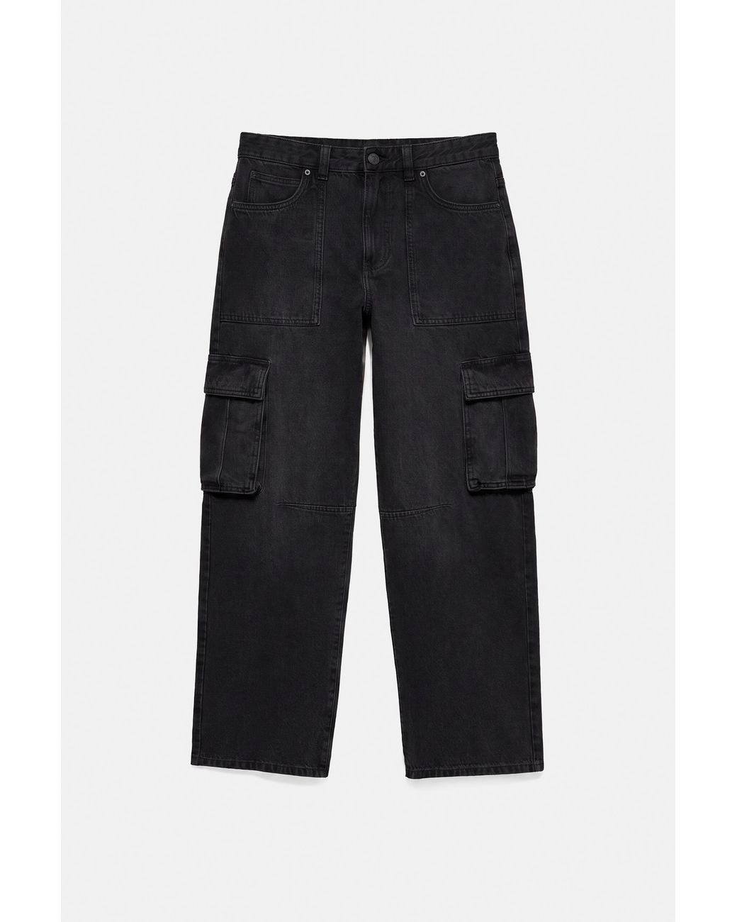 Pull&Bear White Relaxed Cargo Jeans for men