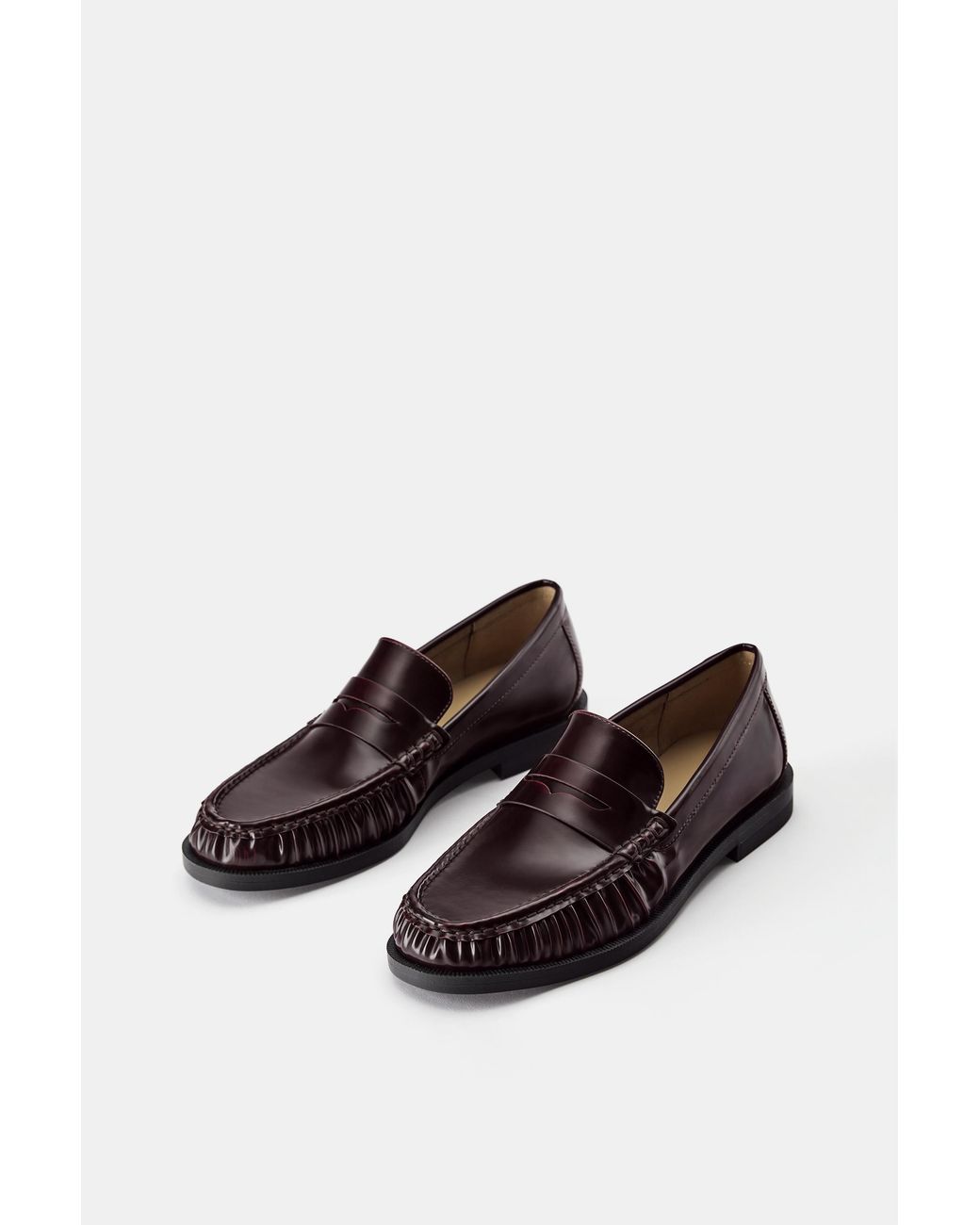 Pull&Bear White Ruched Loafers