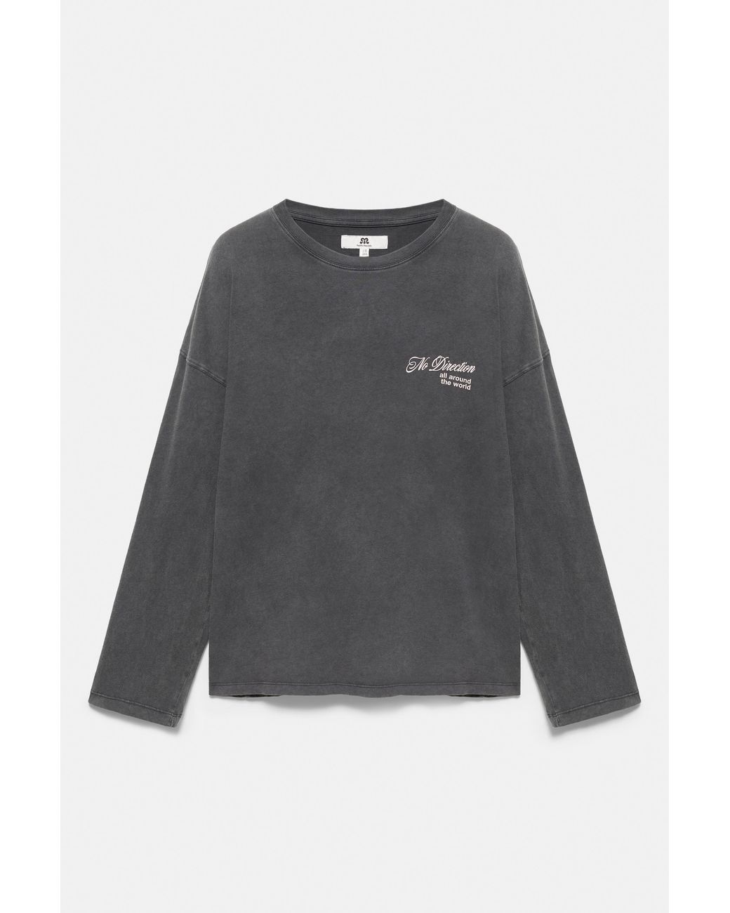 Pull&Bear Gray Oversize Graphic T-Shirt