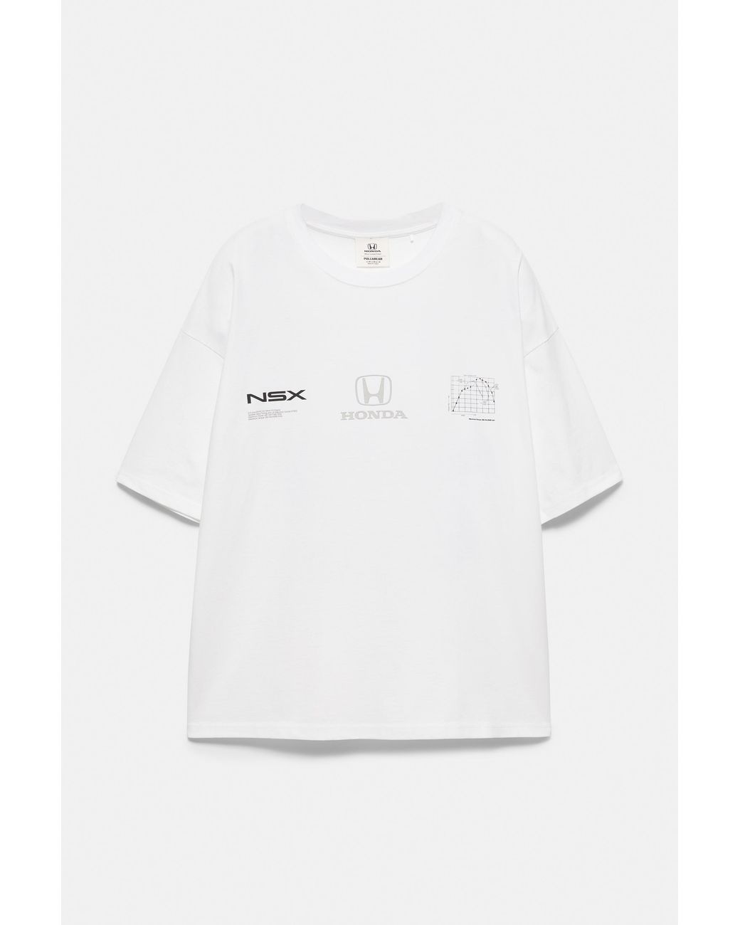 Pull&Bear White Honda Nsx T-Shirt for men