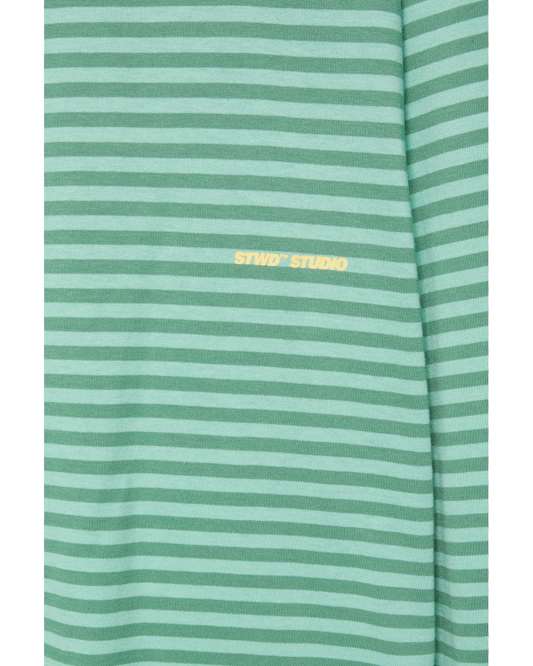 Pull&Bear Green Striped Stwd T-Shirt for men