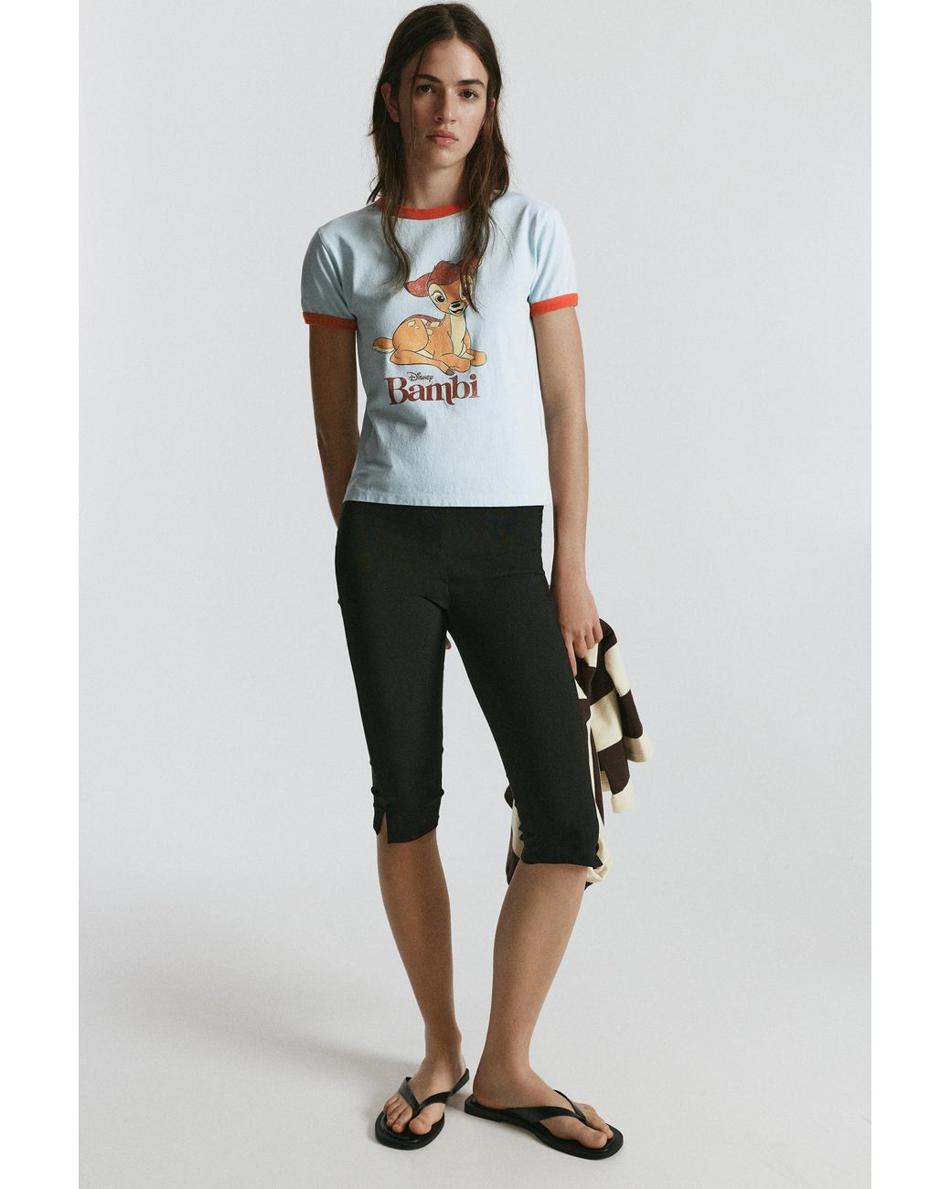 Pull&Bear Gray Bambi T-Shirt