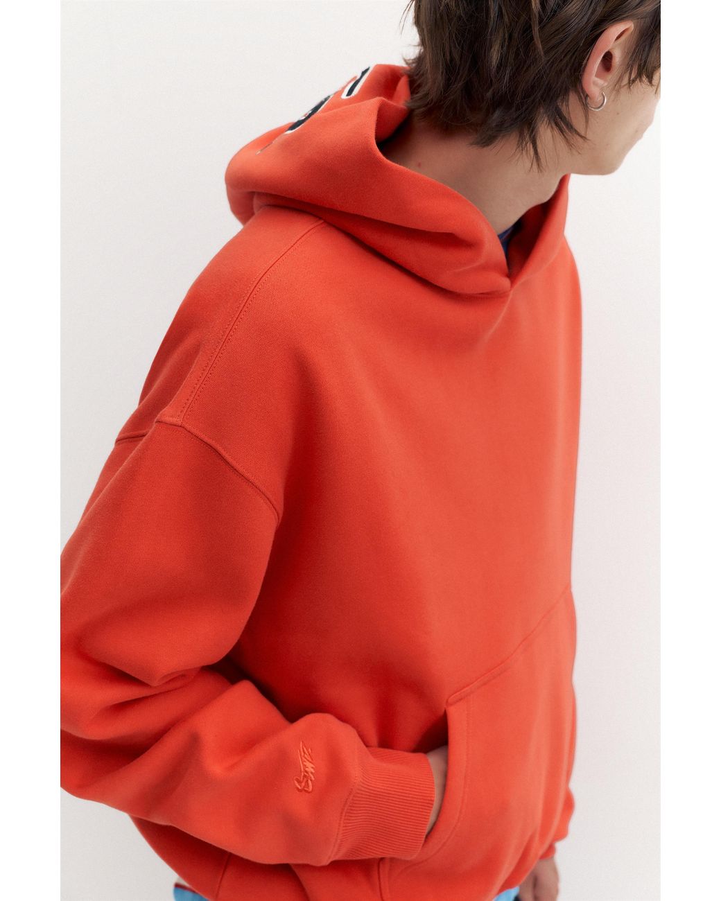 Pull&Bear Red Stwd Logo Boxy-Fit Hoodie for men