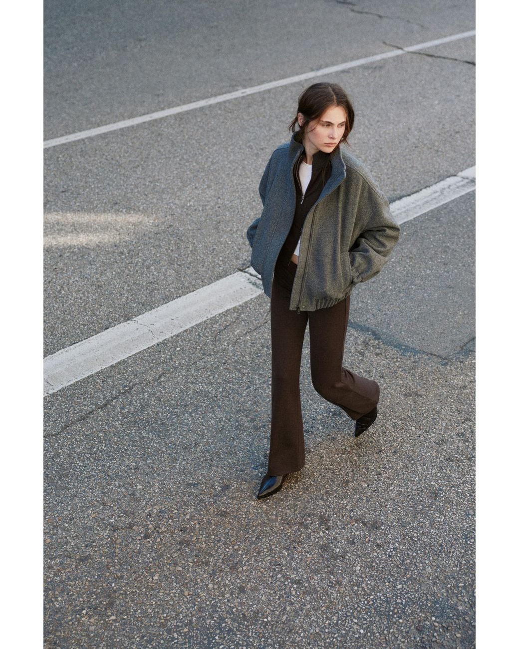 Pull&Bear Flared Broek Soft Touch in het Multicolor