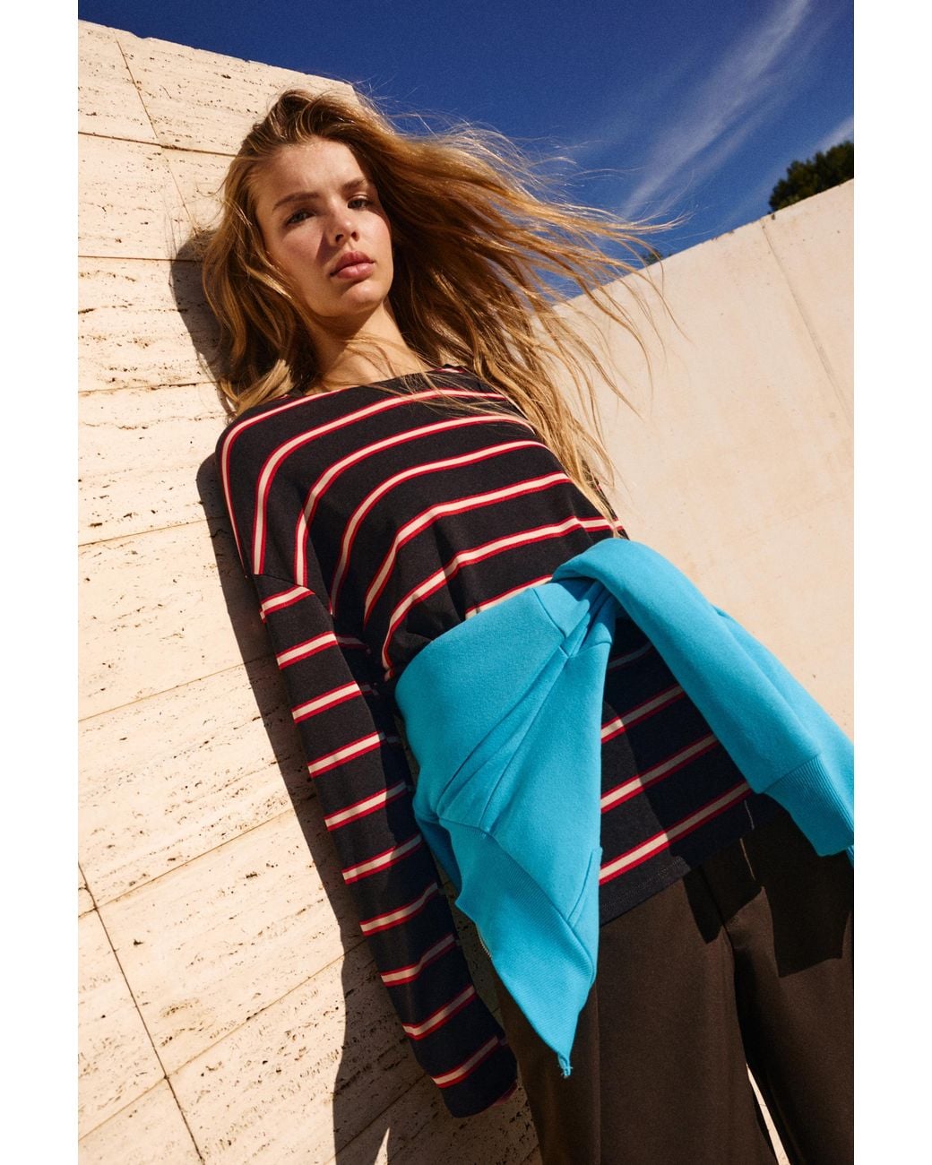 Pull&Bear Blue Oversize T-Shirt