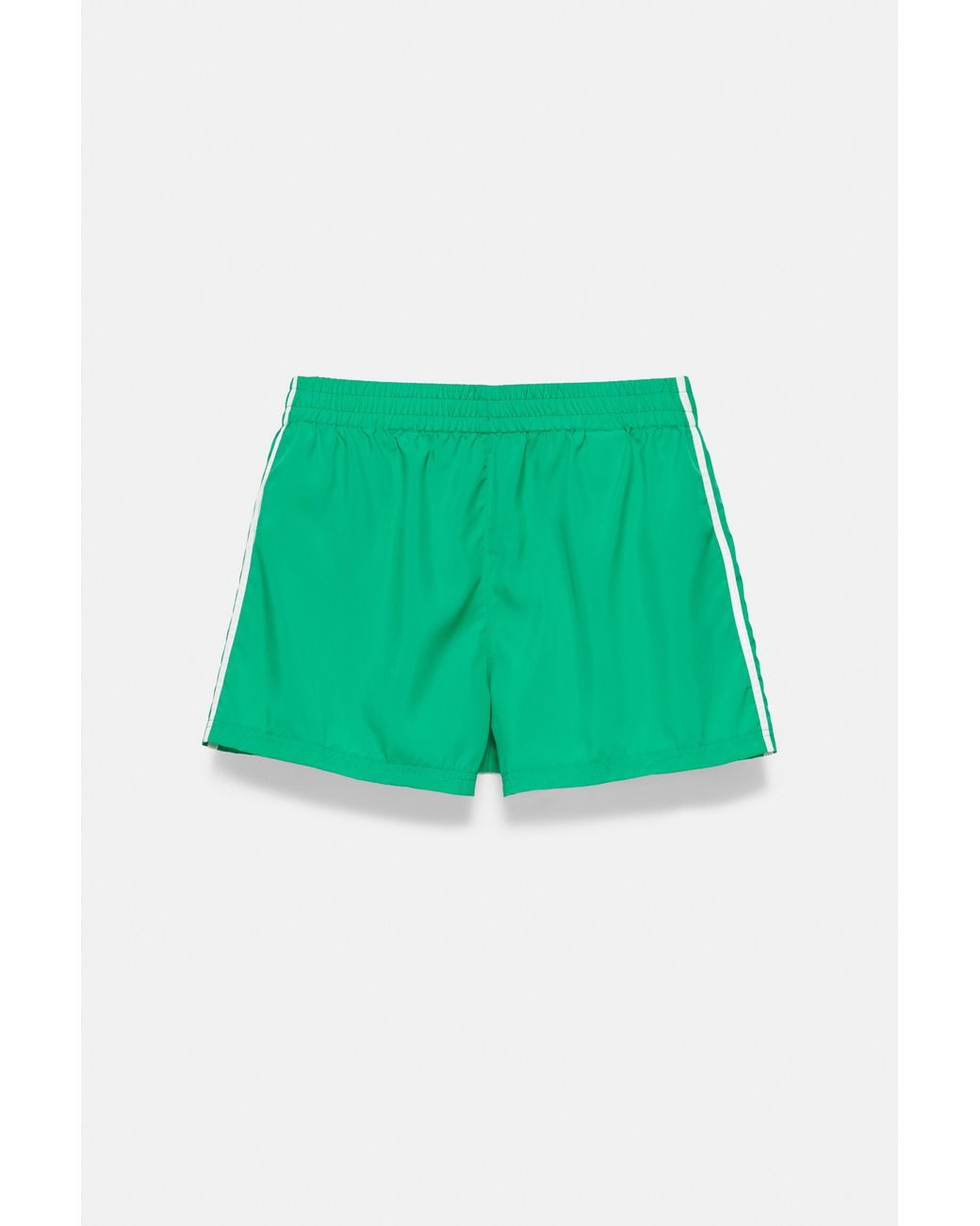 Pull&Bear Green Sporty Bermuda Shorts With Side Stripes