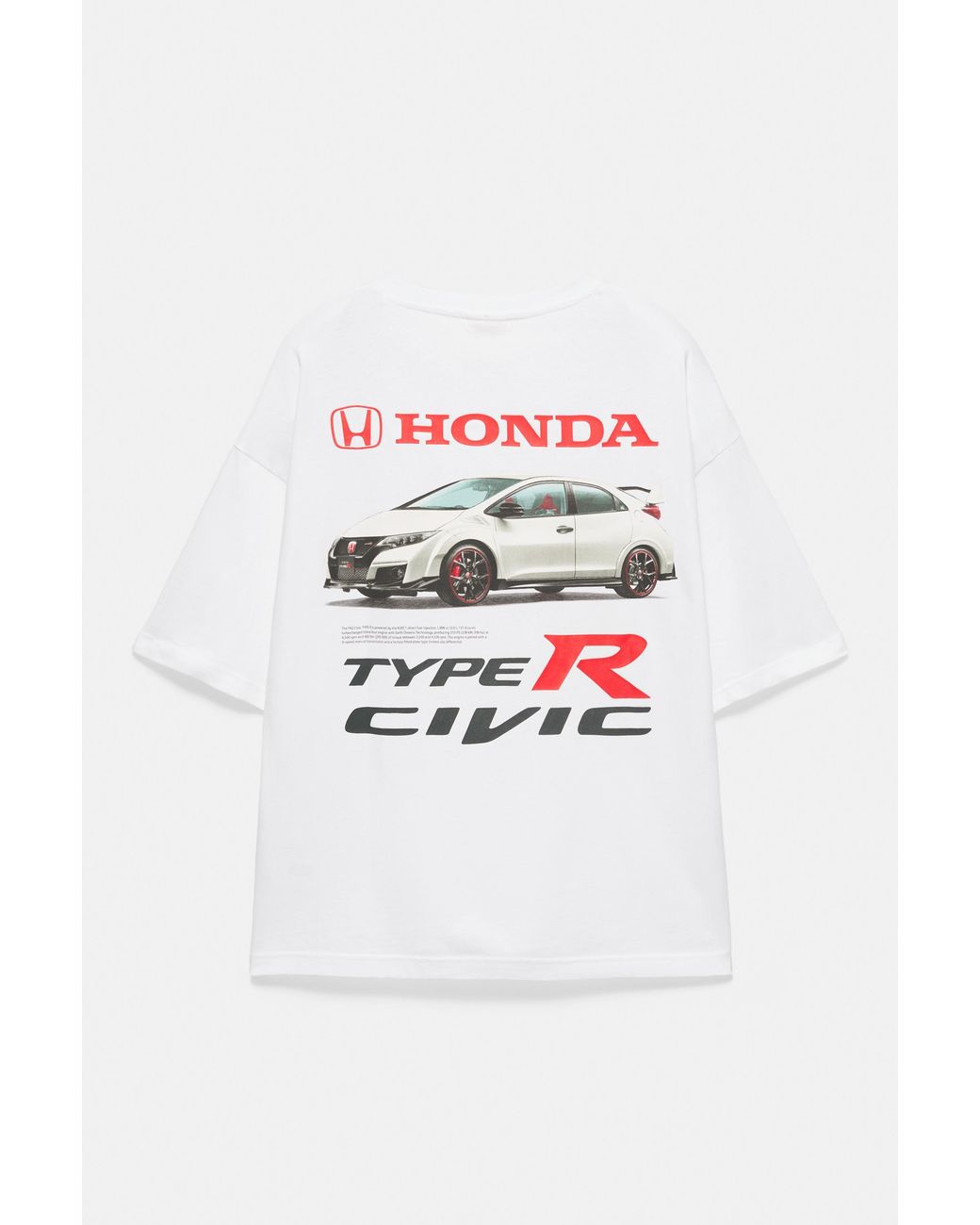 Pull&Bear White Honda Type R T-Shirt for men