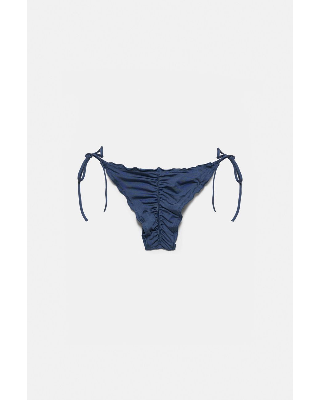 Pull&Bear Blue Ruffled Bikini Bottoms