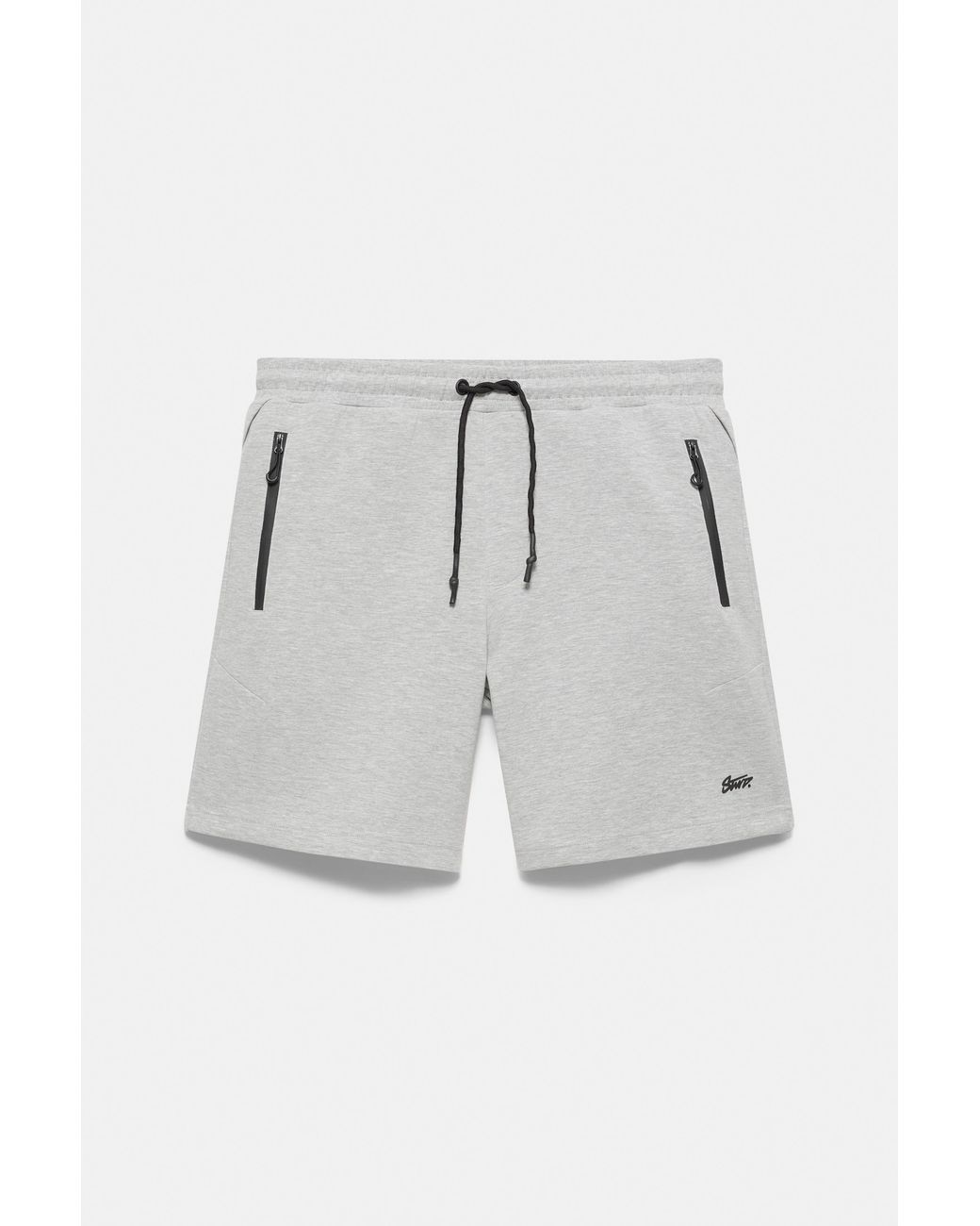 Pull&Bear Gray Regular Fit Jogger Bermuda Shorts for men